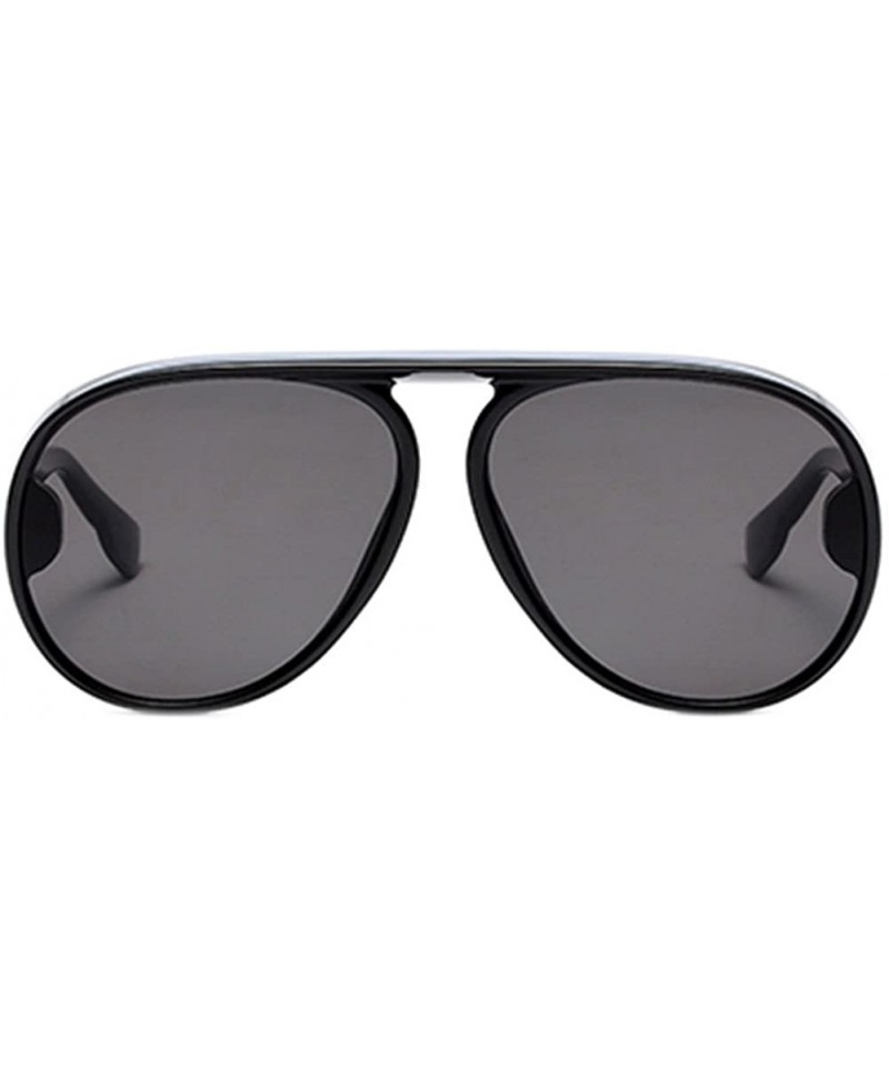 Oversized Womens Mens Oversized Cat Eye Sunglasses Outdoor Vintage Retro Shades - Black Frame+gray Lens - C118E5GC3HE $7.47