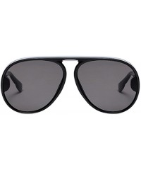 Oversized Womens Mens Oversized Cat Eye Sunglasses Outdoor Vintage Retro Shades - Black Frame+gray Lens - C118E5GC3HE $7.47