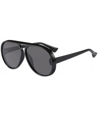 Oversized Womens Mens Oversized Cat Eye Sunglasses Outdoor Vintage Retro Shades - Black Frame+gray Lens - C118E5GC3HE $7.47