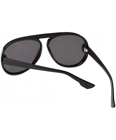 Oversized Womens Mens Oversized Cat Eye Sunglasses Outdoor Vintage Retro Shades - Black Frame+gray Lens - C118E5GC3HE $7.47