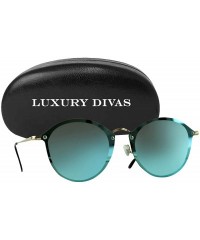 Oversized Vintage Inspired Fashion Sunglasses With Hard Case - Blue - CX18UDK9L7A $34.78