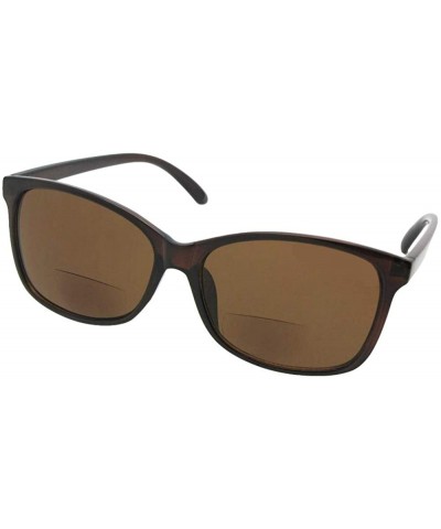 Square Vintage Retro Bifocal Sunglasses B115 - Brown Frame-brown Lenses - CF18CQ2D26X $29.87