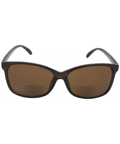 Square Vintage Retro Bifocal Sunglasses B115 - Brown Frame-brown Lenses - CF18CQ2D26X $12.97