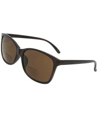 Square Vintage Retro Bifocal Sunglasses B115 - Brown Frame-brown Lenses - CF18CQ2D26X $12.97