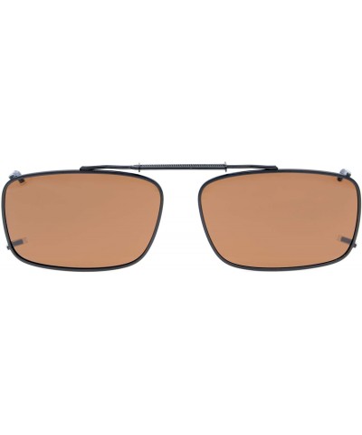 Round Clip on Sunglasses Polarized Lens 57mm Wide x 38mm Height Millimeters - C61-brown - C118ITW88N6 $28.85