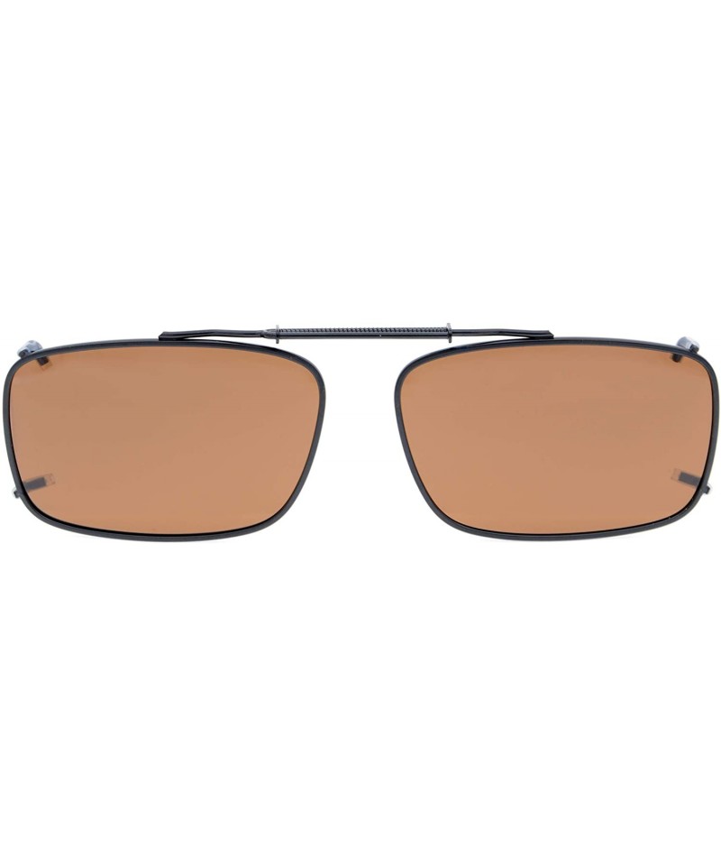 Round Clip on Sunglasses Polarized Lens 57mm Wide x 38mm Height Millimeters - C61-brown - C118ITW88N6 $16.49
