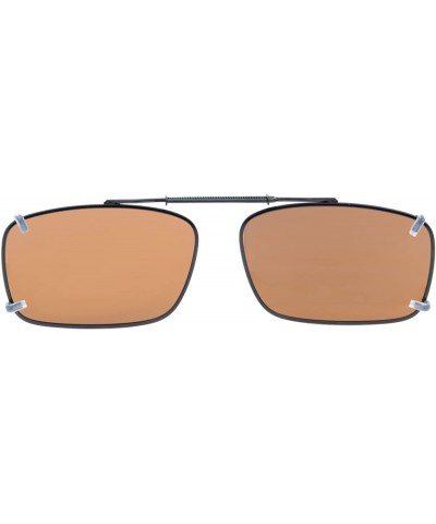 Round Clip on Sunglasses Polarized Lens 57mm Wide x 38mm Height Millimeters - C61-brown - C118ITW88N6 $16.49