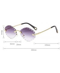 Semi-rimless Women Men Rimless Sunglasses Trending Gradient Tint Lens Sun Glasses Irregular Square Shade - Pink - CP18Y7ELMLU...