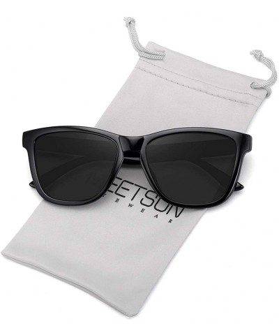 Oversized Polarized Sunglasses for Women Men Classic Retro Designer Style - Black - CS19C459RT9 $18.55
