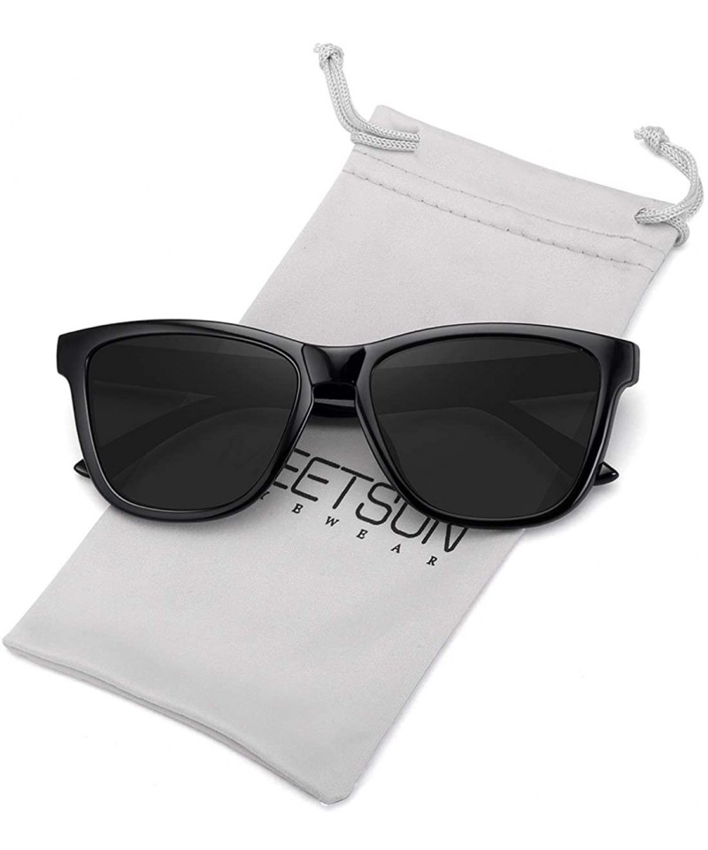 Oversized Polarized Sunglasses for Women Men Classic Retro Designer Style - Black - CS19C459RT9 $7.77