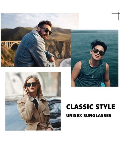 Oversized Polarized Sunglasses for Women Men Classic Retro Designer Style - Black - CS19C459RT9 $7.77