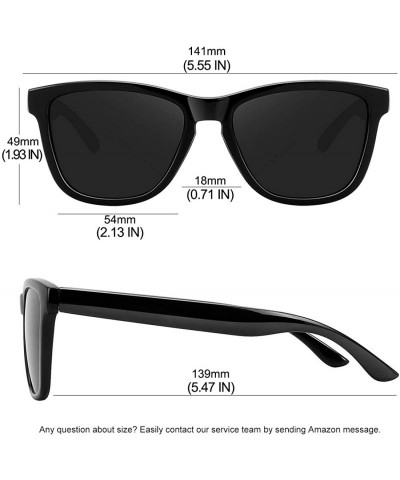 Oversized Polarized Sunglasses for Women Men Classic Retro Designer Style - Black - CS19C459RT9 $7.77