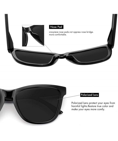 Oversized Polarized Sunglasses for Women Men Classic Retro Designer Style - Black - CS19C459RT9 $7.77