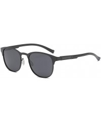 Oval Retro Polarized Sunglasses Driver Driving Light Sunglasses - Black Color - CS18I8E8UOK $50.21