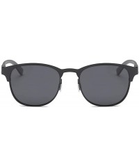 Oval Retro Polarized Sunglasses Driver Driving Light Sunglasses - Black Color - CS18I8E8UOK $48.88