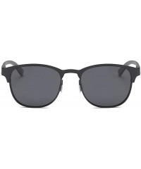 Oval Retro Polarized Sunglasses Driver Driving Light Sunglasses - Black Color - CS18I8E8UOK $30.39