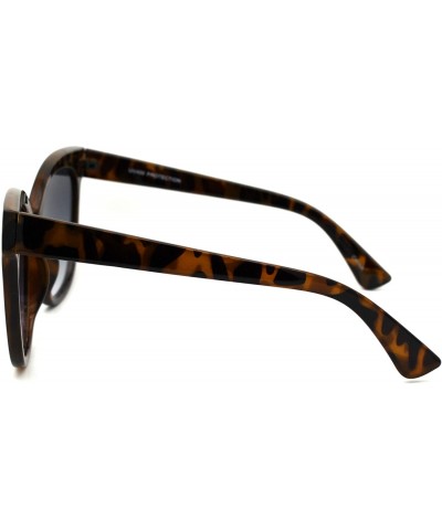 Wayfarer Mirrored Mirror Flat Lens Oversize Horn Rim Horned Sunglasses - Tortoise Purple - CS12HVJZONR $10.22