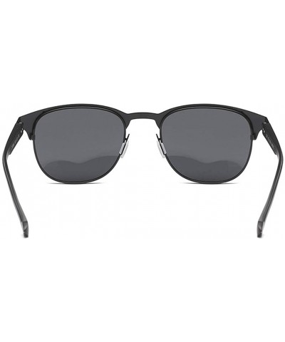Oval Retro Polarized Sunglasses Driver Driving Light Sunglasses - Black Color - CS18I8E8UOK $48.88
