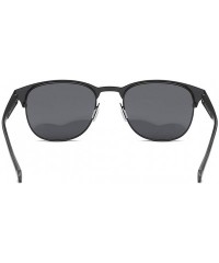 Oval Retro Polarized Sunglasses Driver Driving Light Sunglasses - Black Color - CS18I8E8UOK $50.21