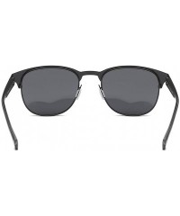 Oval Retro Polarized Sunglasses Driver Driving Light Sunglasses - Black Color - CS18I8E8UOK $30.39