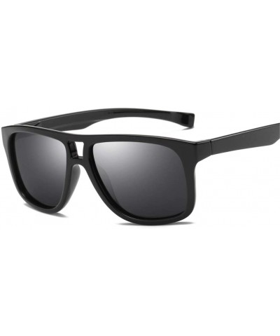 Rimless UV400 Polarized Men Square Sunglasses Men Fishing - C1 Bright Black - CM18M3NRA38 $34.59