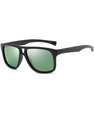 Rimless UV400 Polarized Men Square Sunglasses Men Fishing - C1 Bright Black - CM18M3NRA38 $34.59