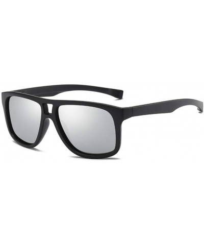 Rimless UV400 Polarized Men Square Sunglasses Men Fishing - C1 Bright Black - CM18M3NRA38 $34.59