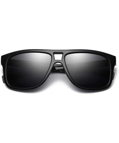 Rimless UV400 Polarized Men Square Sunglasses Men Fishing - C1 Bright Black - CM18M3NRA38 $34.59