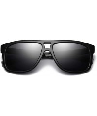 Rimless UV400 Polarized Men Square Sunglasses Men Fishing - C1 Bright Black - CM18M3NRA38 $34.59