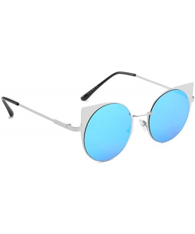 Square Polarized Sunglasses - Vintage Oversized Irregular Round Frame Brand Classic Sun Glasses - Blue - CL18ONKEGLW $10.74