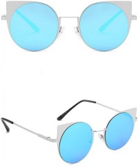 Square Polarized Sunglasses - Vintage Oversized Irregular Round Frame Brand Classic Sun Glasses - Blue - CL18ONKEGLW $10.74