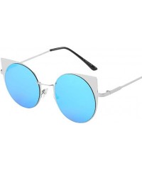 Square Polarized Sunglasses - Vintage Oversized Irregular Round Frame Brand Classic Sun Glasses - Blue - CL18ONKEGLW $10.74