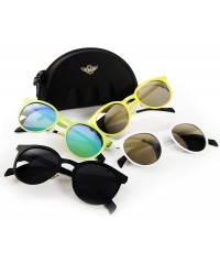 Oval 96105-1 Premium Metal Womens Mens Mirror Flat Candy Sunglasses - Green/ Blue - C218O8TNM4S $11.09