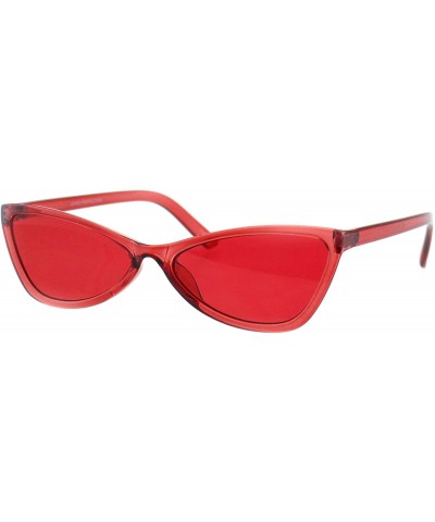 Butterfly Wide Cateye Butterfly Sunglasses Womens Trendy Translucent Color Frame - Red - C218H8GYXLA $20.06
