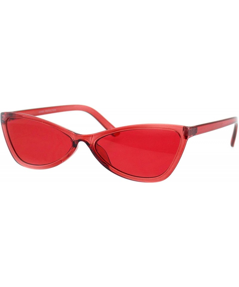 Butterfly Wide Cateye Butterfly Sunglasses Womens Trendy Translucent Color Frame - Red - C218H8GYXLA $8.71