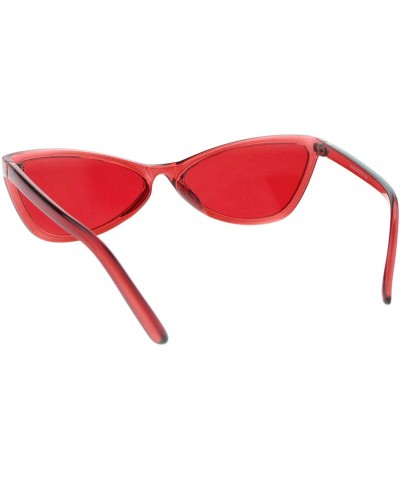 Butterfly Wide Cateye Butterfly Sunglasses Womens Trendy Translucent Color Frame - Red - C218H8GYXLA $8.71