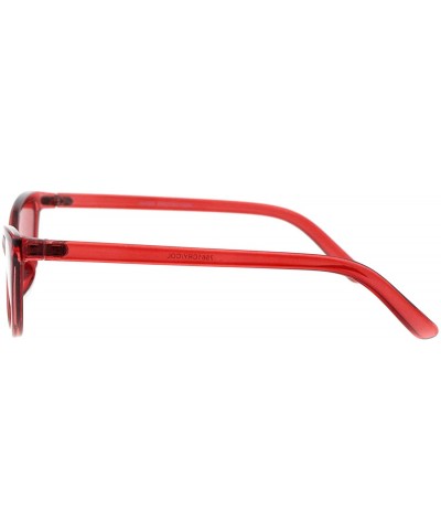 Butterfly Wide Cateye Butterfly Sunglasses Womens Trendy Translucent Color Frame - Red - C218H8GYXLA $8.71