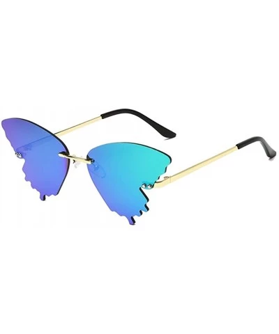 Rimless Butterfly Sunglasses for Women/Men Oversized Rimless Eyewear Luxury Trending Cat Eye Sun Glasses Streetwear UV400 - C...