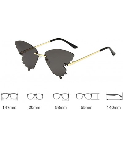Rimless Butterfly Sunglasses for Women/Men Oversized Rimless Eyewear Luxury Trending Cat Eye Sun Glasses Streetwear UV400 - C...