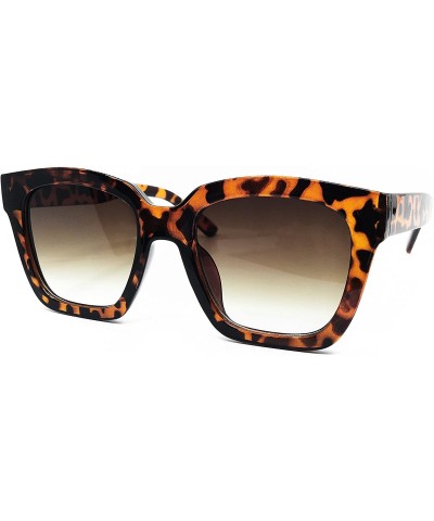 Oversized 8619 Premium Oversize XL Women Men Flat Havana Tilda Shadow Style Fashion Sunglasses - Leopard Brown - CZ18EL4RWMD ...