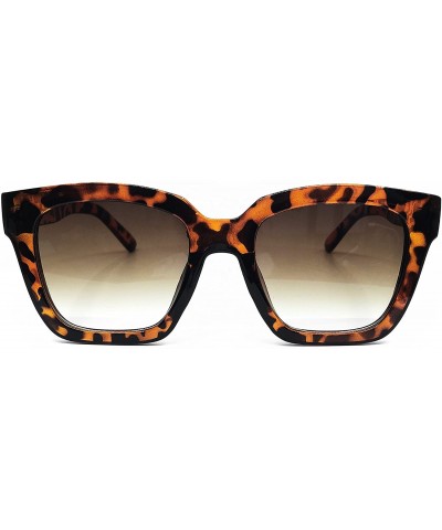 Oversized 8619 Premium Oversize XL Women Men Flat Havana Tilda Shadow Style Fashion Sunglasses - Leopard Brown - CZ18EL4RWMD ...