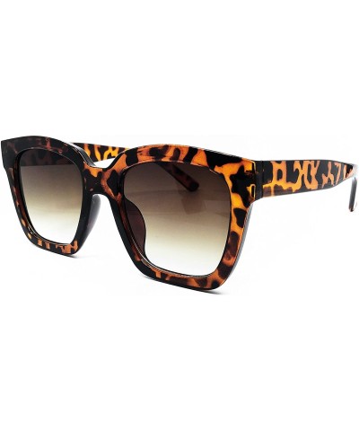 Oversized 8619 Premium Oversize XL Women Men Flat Havana Tilda Shadow Style Fashion Sunglasses - Leopard Brown - CZ18EL4RWMD ...