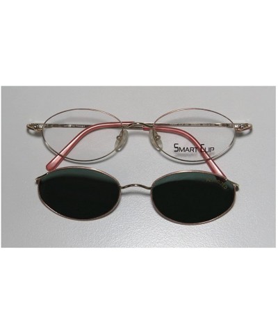 Rimless Womens/Ladies Full-rim Sunglass Lens Clip-Ons Crystals Spring Hinges Eyeglasses/Eyewear - Gold / Rose - CO121G1OAQ7 $...