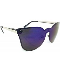 Rimless Rimless Rounded Cat Eye Designer Women Sunglasses - Blue - CG18OI9MD4T $7.25