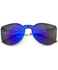 Rimless Rimless Rounded Cat Eye Designer Women Sunglasses - Blue - CG18OI9MD4T $7.25