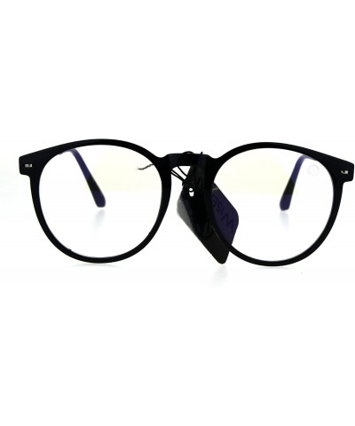 Round Round Circle Lens Keyhole Horned Thin Plastic Eye Glasses - Black - CF185USSWAZ $23.83