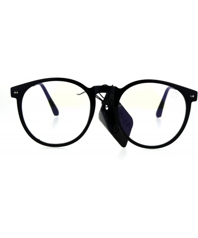 Round Round Circle Lens Keyhole Horned Thin Plastic Eye Glasses - Black - CF185USSWAZ $10.97