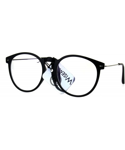 Round Round Circle Lens Keyhole Horned Thin Plastic Eye Glasses - Black - CF185USSWAZ $10.97