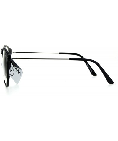 Round Round Circle Lens Keyhole Horned Thin Plastic Eye Glasses - Black - CF185USSWAZ $10.97