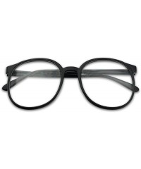Aviator Over Sized Round Thin Nerdy Fashion Clear Lens Aviator Eyewear Glasses - Black - C112HTMJRLB $23.76